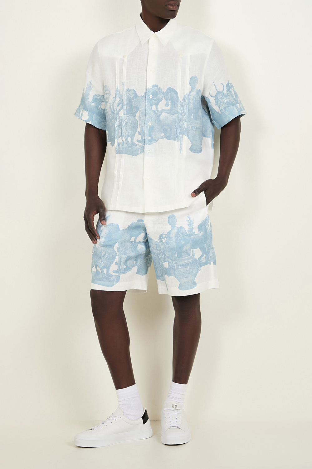 מכנסי ברמודה מפשתן GIVENCHY